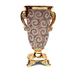 15"H Ambrose Chrome Plated Crystal Embellished Ceramic Vase