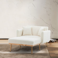 Teddy Accent Chair, Lounge Chaise - White