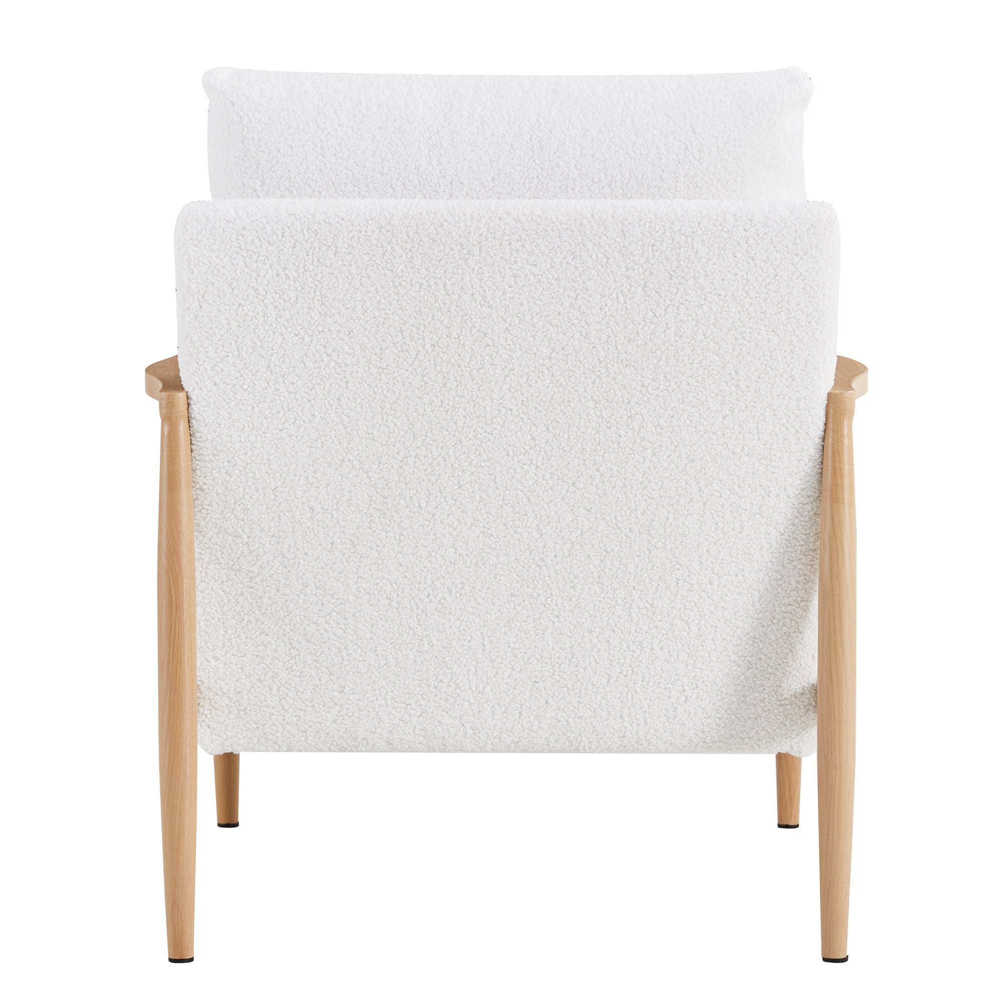 Teddy Velvet Accent Arm Chair Mid Century Modern - White