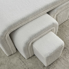 Bench, including Four Nesting Benches - White Teddy