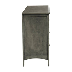 Cool Gray Finish Transitional Style 1pc Dresser of 6x Drawers Birch Veneer Wooden