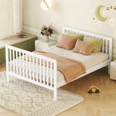 Convertible Crib/Full Size Bed with Changing Table - White