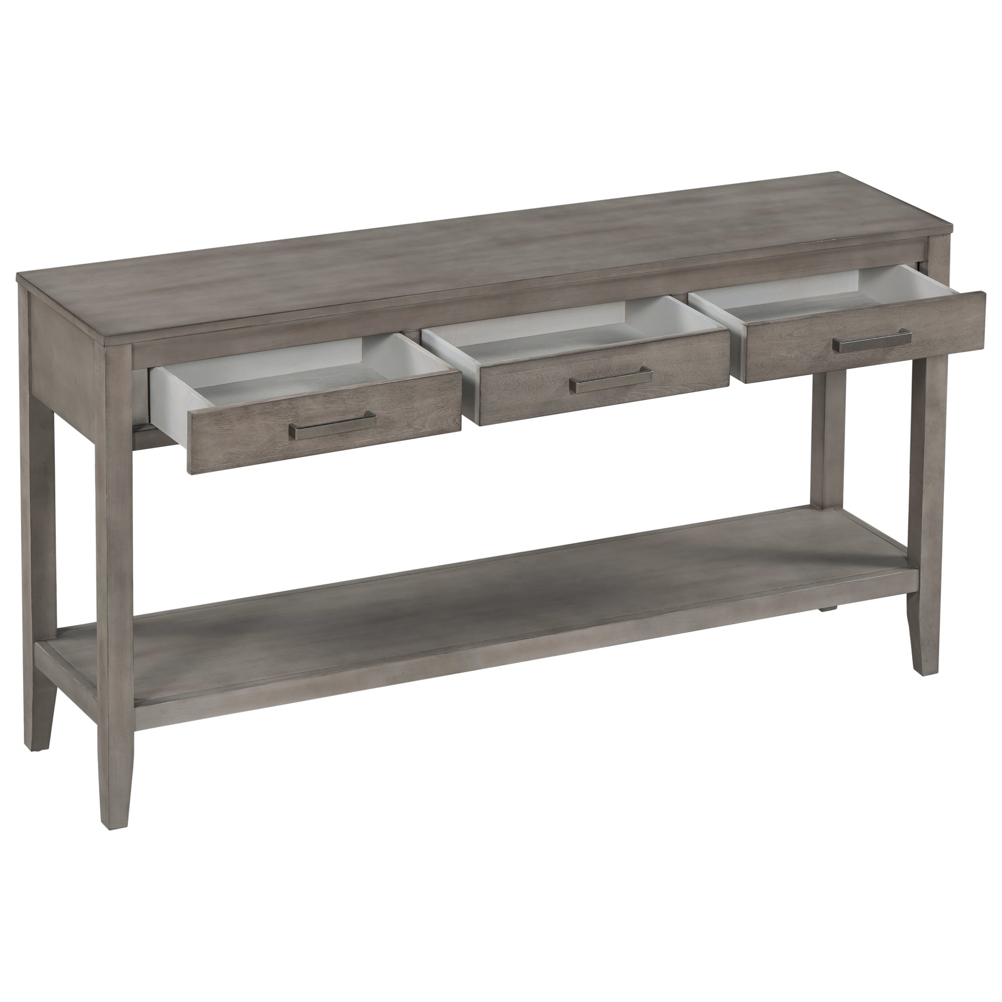 Contemporary 3-Drawer Console Table with 1 Shelf