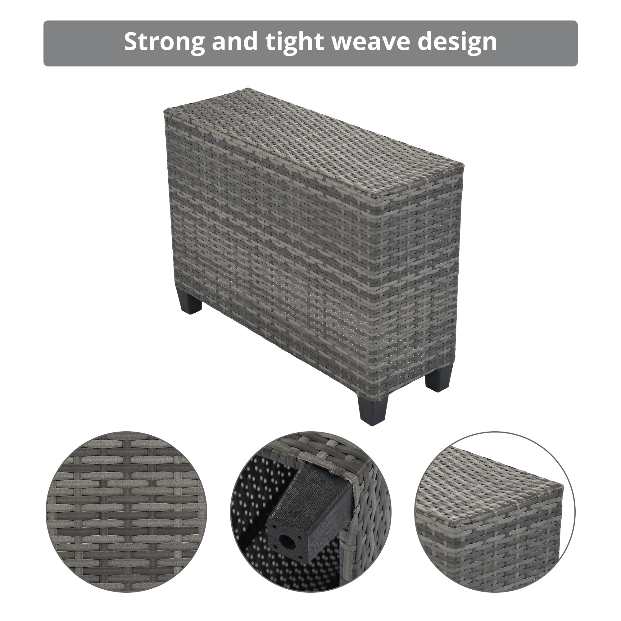 8-pieces Outdoor Wicker Curved Sofa Set All Weather PE Rattan Water-resistant and UV Protected - Beige