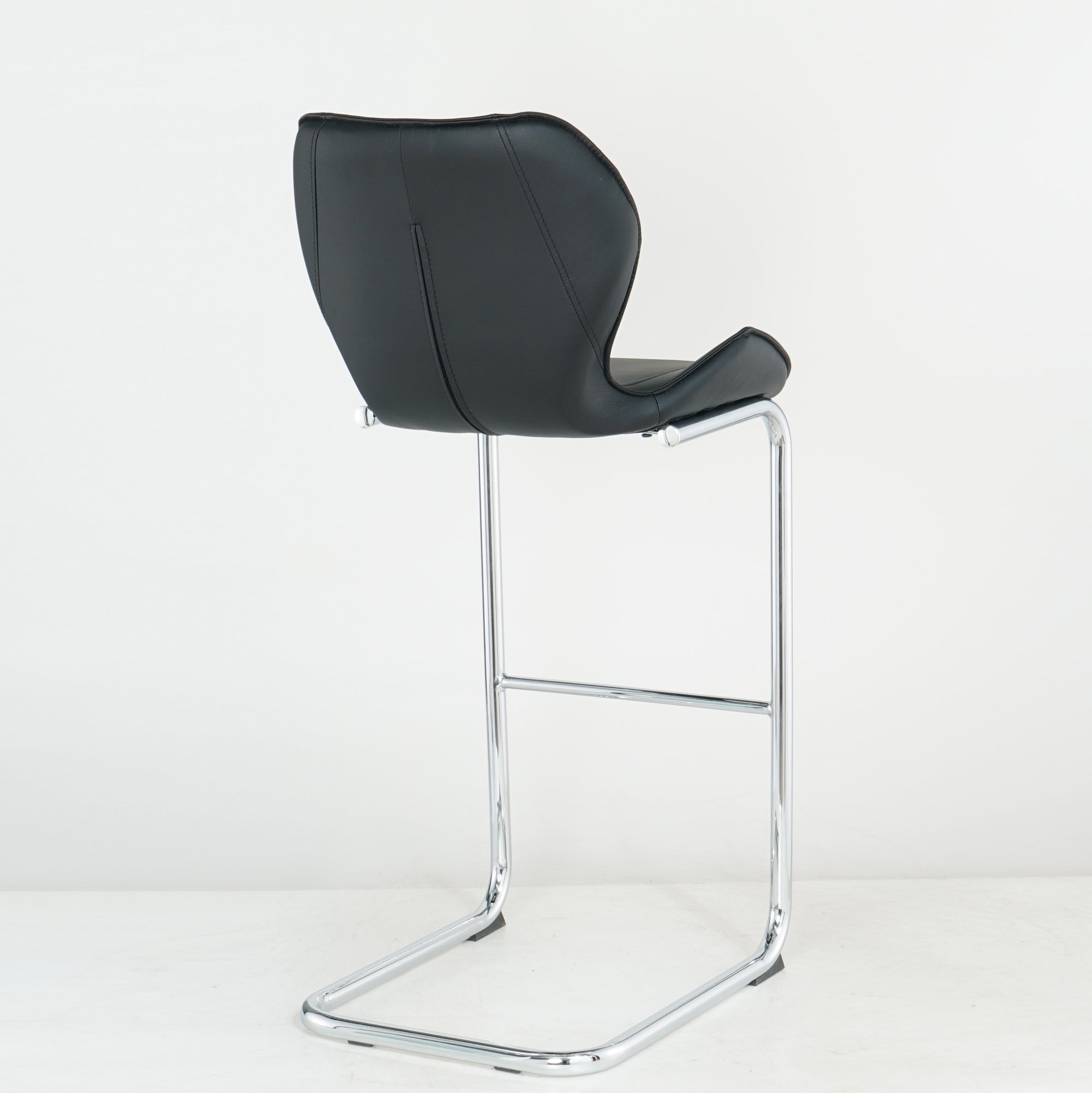 Modern Design Bar Chair with Metal Legs (Set of 4) - Black