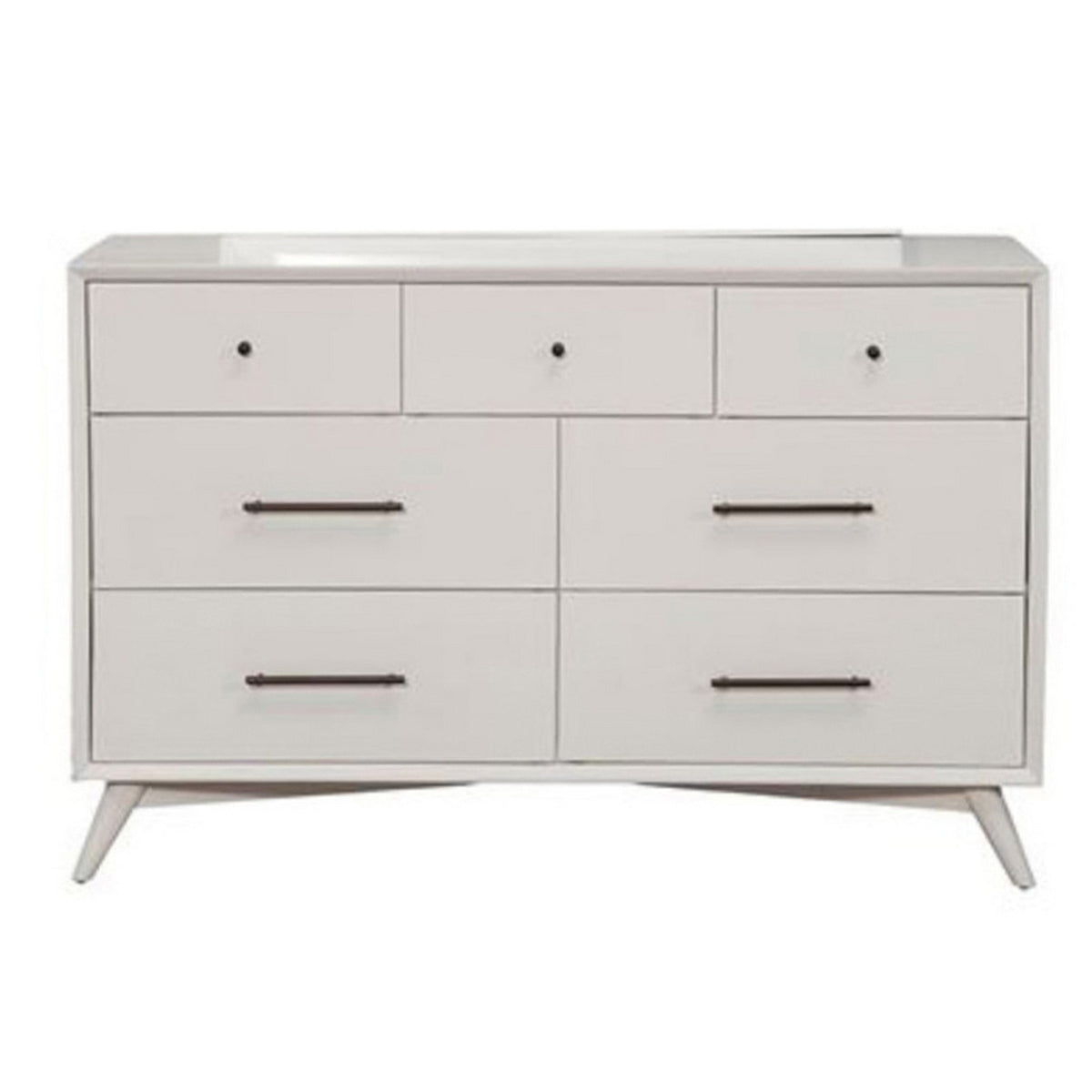 Mahogany Wood Mid Century Dresser White