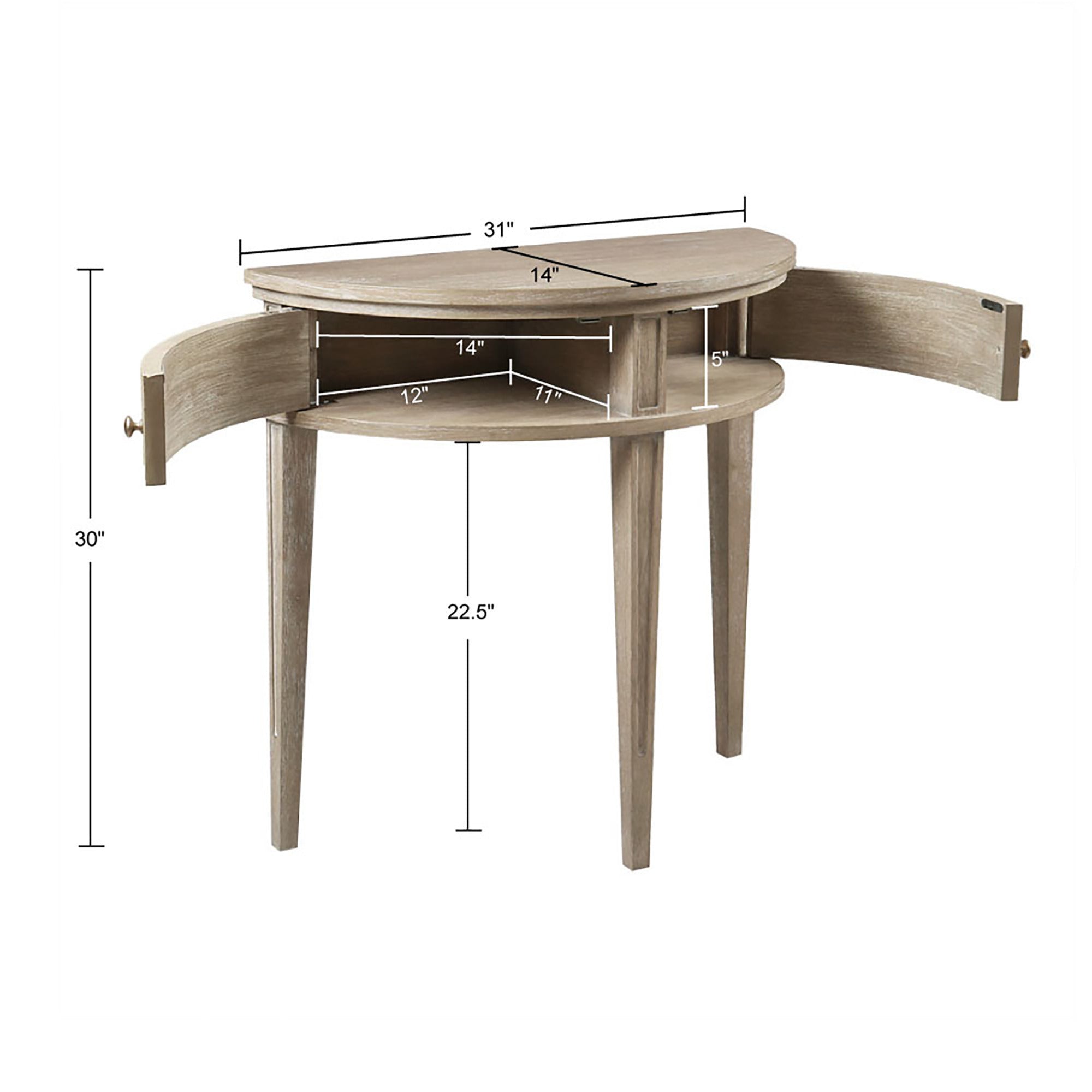 Modern Farmhouse Storage Console Table - Reclaimed Wheat