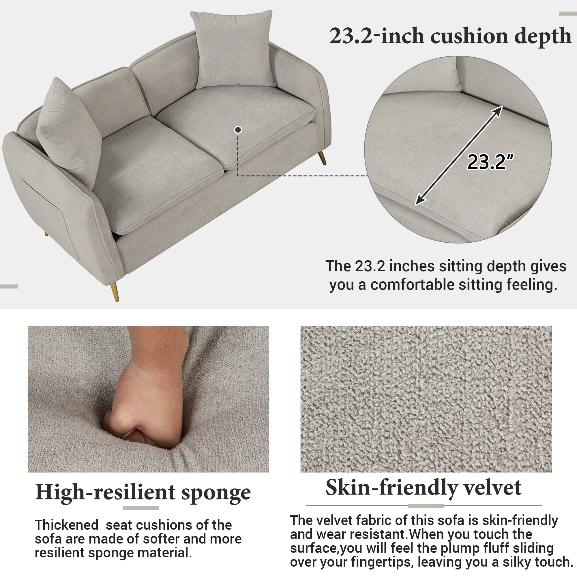 Velvet Upholstery Sofa