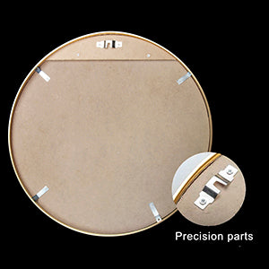 MAICOSY 27.5" Large Gold Round Wall Mounted Mirror Vanity Bedroom Bathroom Decor