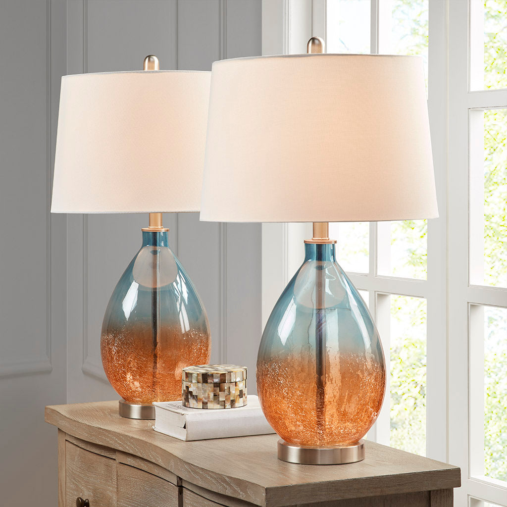 Ombre Glass Table Lamp (Set of 2) - Blue