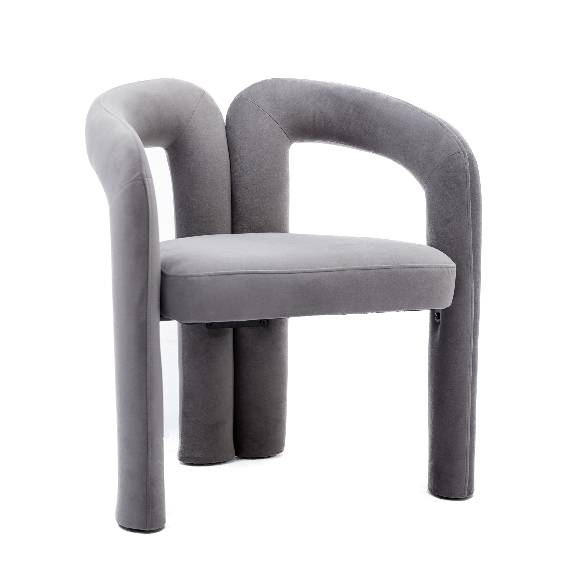 Contemporary Designed Fabric Upholstered Accent/Dining Chair /Barrel Side Chairs (Set of 2) - Grey