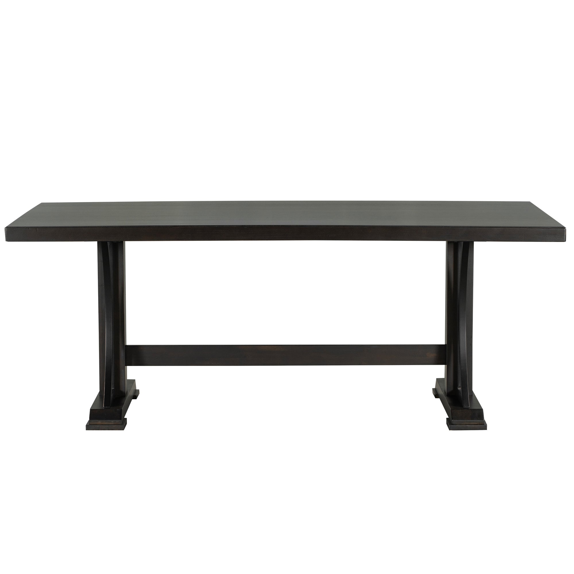 Retro Style Dining Table 78” Wood Rectangular Table, Seats up to 8 - Espresso