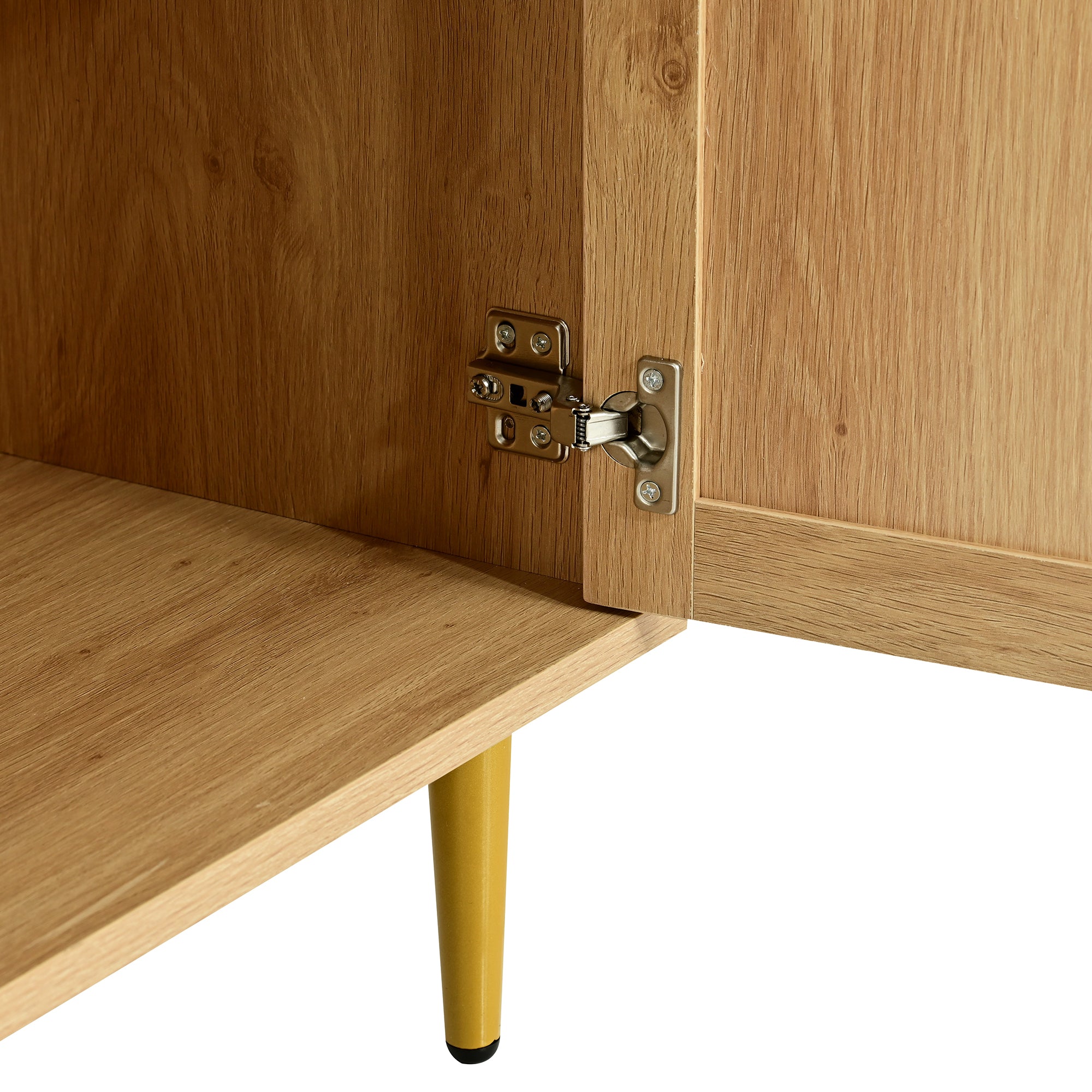 Rattan Cabinet with Adjustable Shelves and Storage