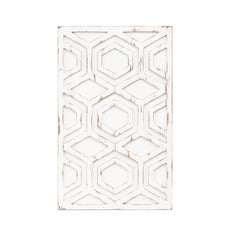 Ralston Ivory Geometric Carved Wood Wall Decor