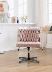 Armless Office Desk Chair No Wheels - Pink