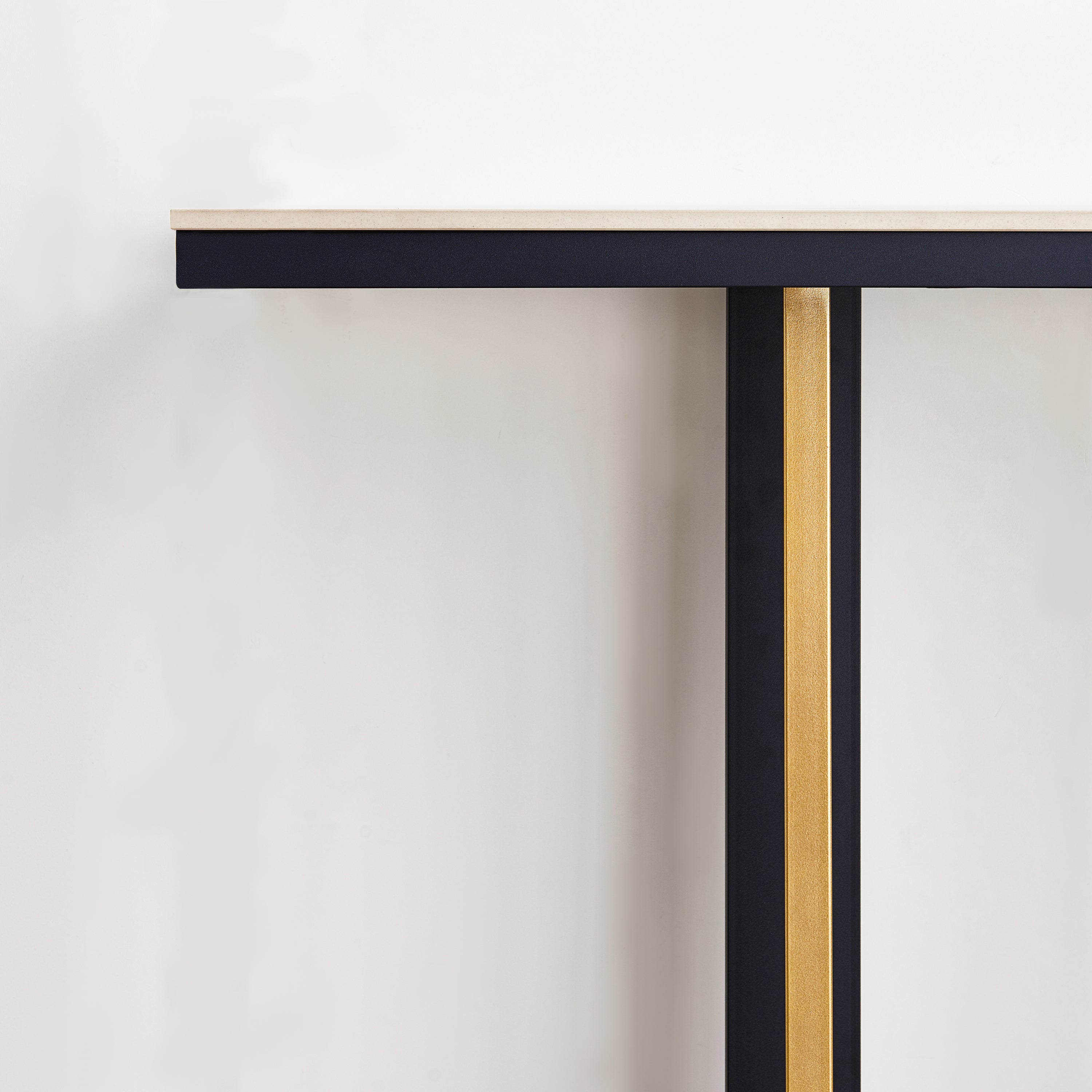 Modern Console Table Metal Frame with Adjustable Foot Pads - Black