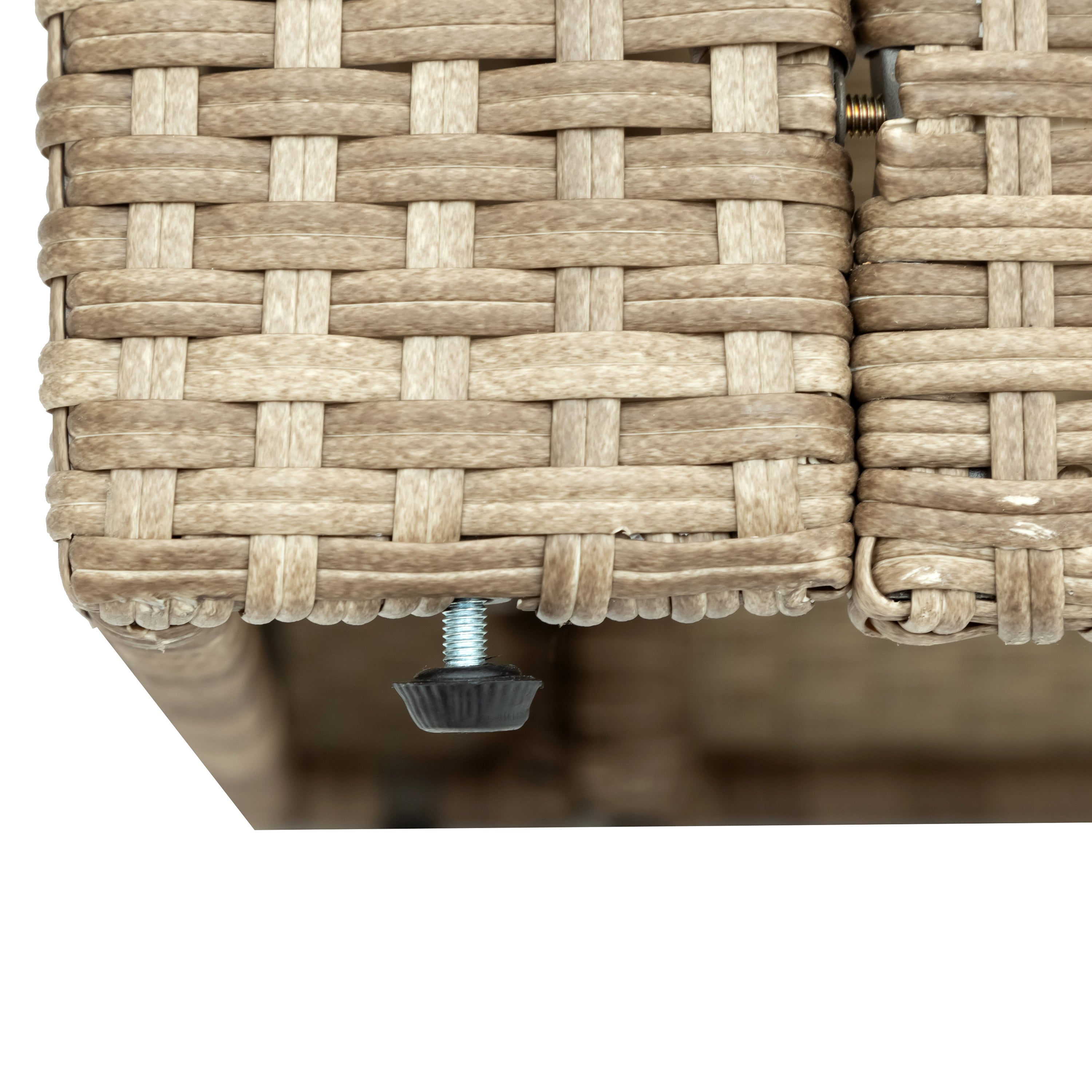 Outdoor Patio Furniture Set, 5-Piece Wicker Rattan Sectional Sofa Set - Brown and Beige