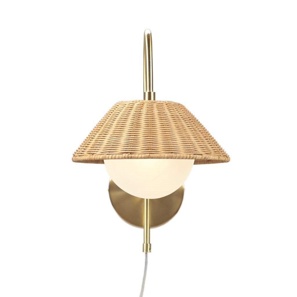 Laguna Rattan Weave Wall Sconce - White