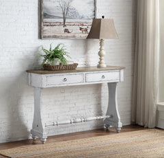 Farmhouse console table antique white