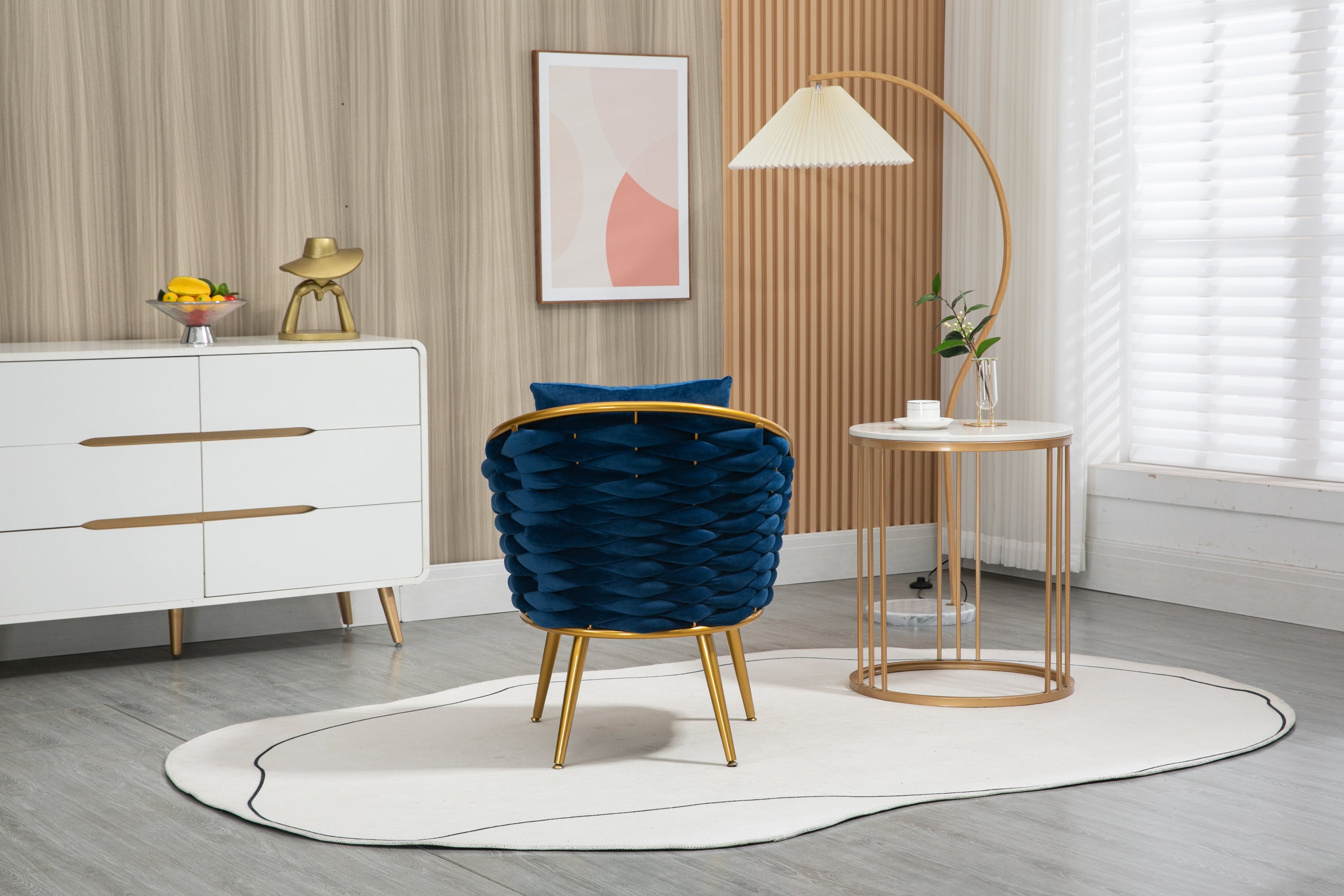 Blue Velvet Armchair