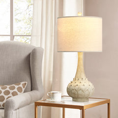 Leaf Resin Table Lamp - Beige