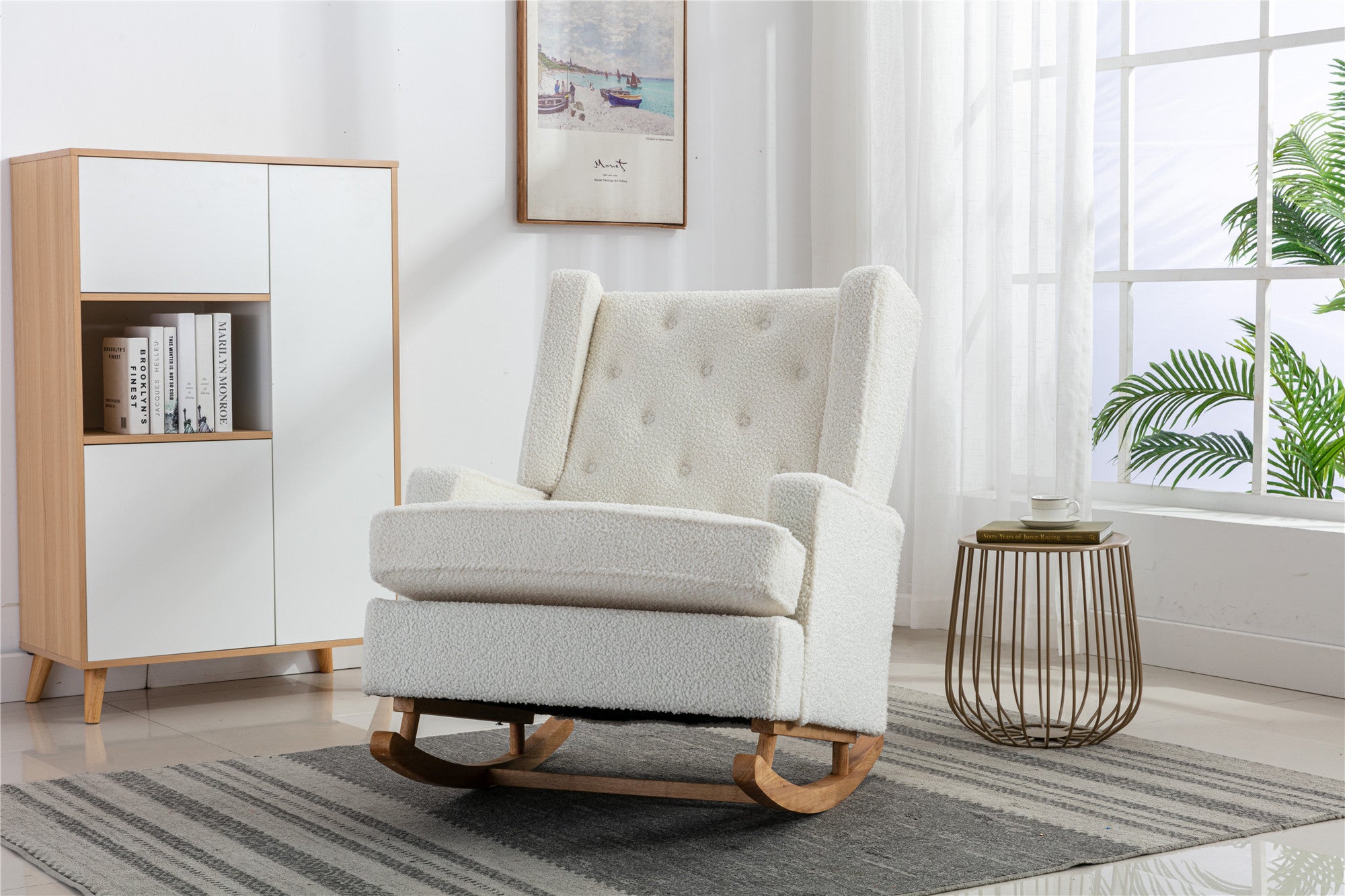 Comfortable Teddy Rocking Chair - White