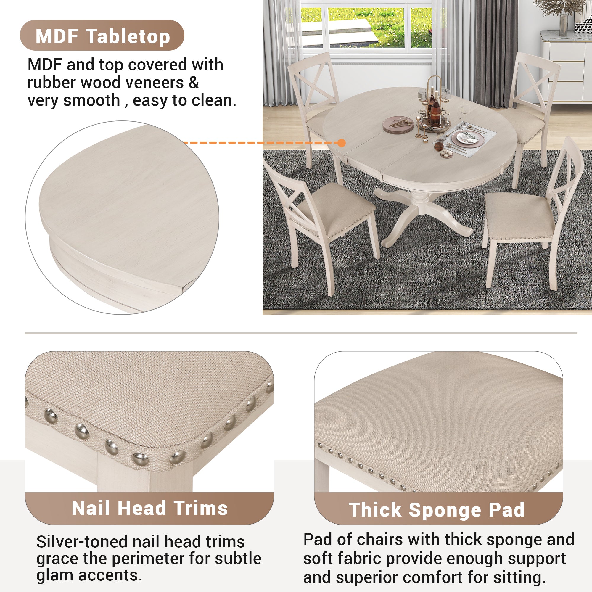 5 Piece Kitchen Table Set