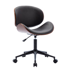 Bentwood Adjustable Office Chair, Mix Color PU Leather Upholstery and Black Foot