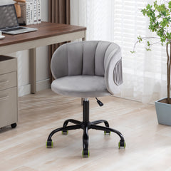 Zen Zone Velvet Leisure Office Chair - Grey