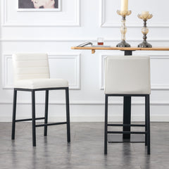 Modern Design High Counter Stool Bar Chair (Set of 2) - White