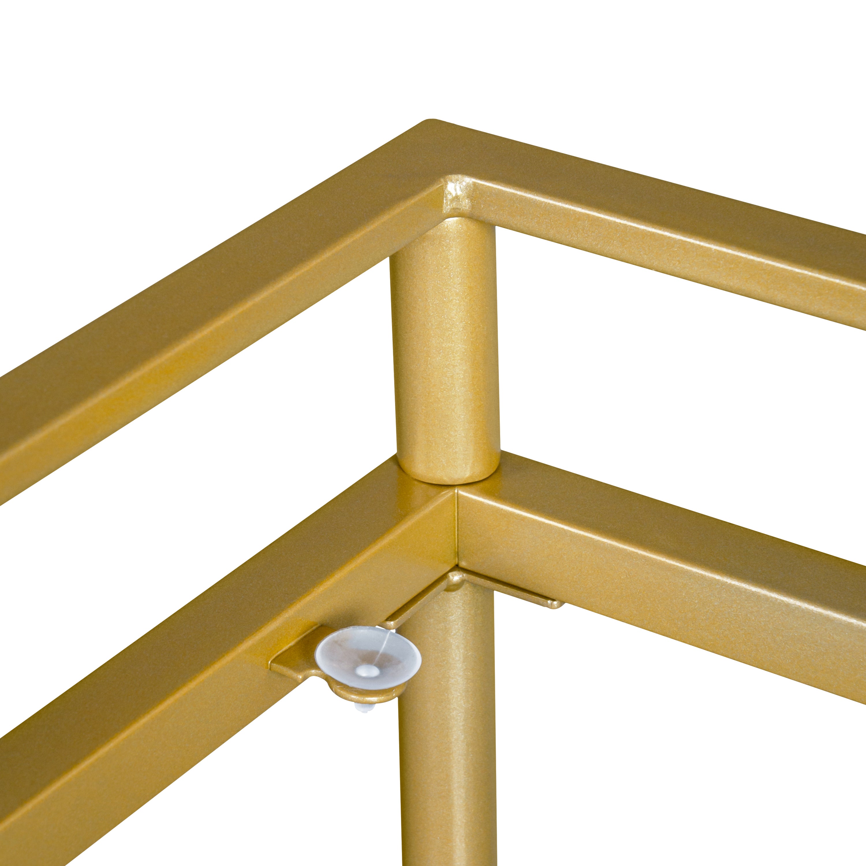 Serving cart, Rolling Bar or Cart for Tea or Cocktail, 2-Tiered Glass and Metal - Gold