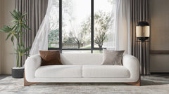 Modern & Luxury White Velvet Sofa I