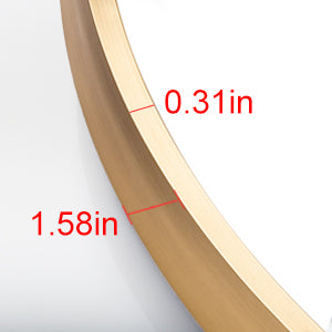 MAICOSY 31.5" Large Gold Round Wall Mounted Mirror Vanity Bedroom Bathroom Decor