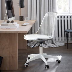 Modern Adjustable 360 °Swivel Chair with Wheels - Transparent Color