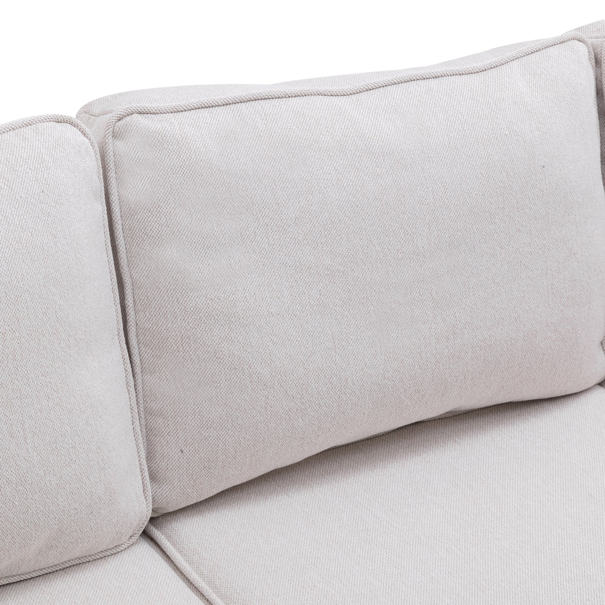 109.4" Fabric Upholstered Modular Sofa Collection, Sectional Couch with removable Ottoman  - Light Beige