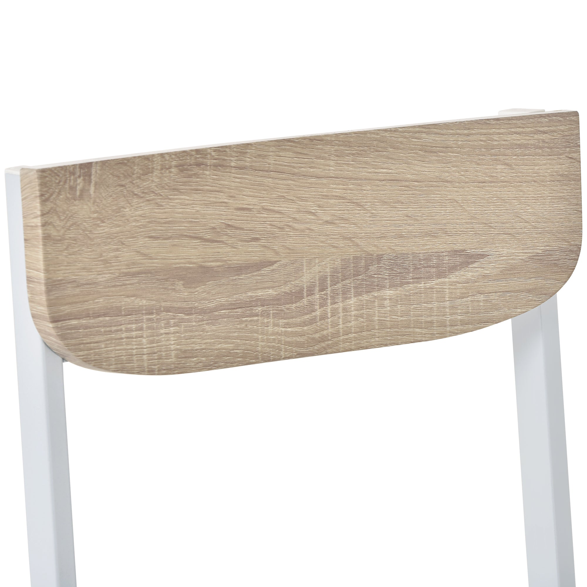 5-piece Modern Metal Dining Set with 1 Leaf Dining Table and 4 chairs - Oak Finish