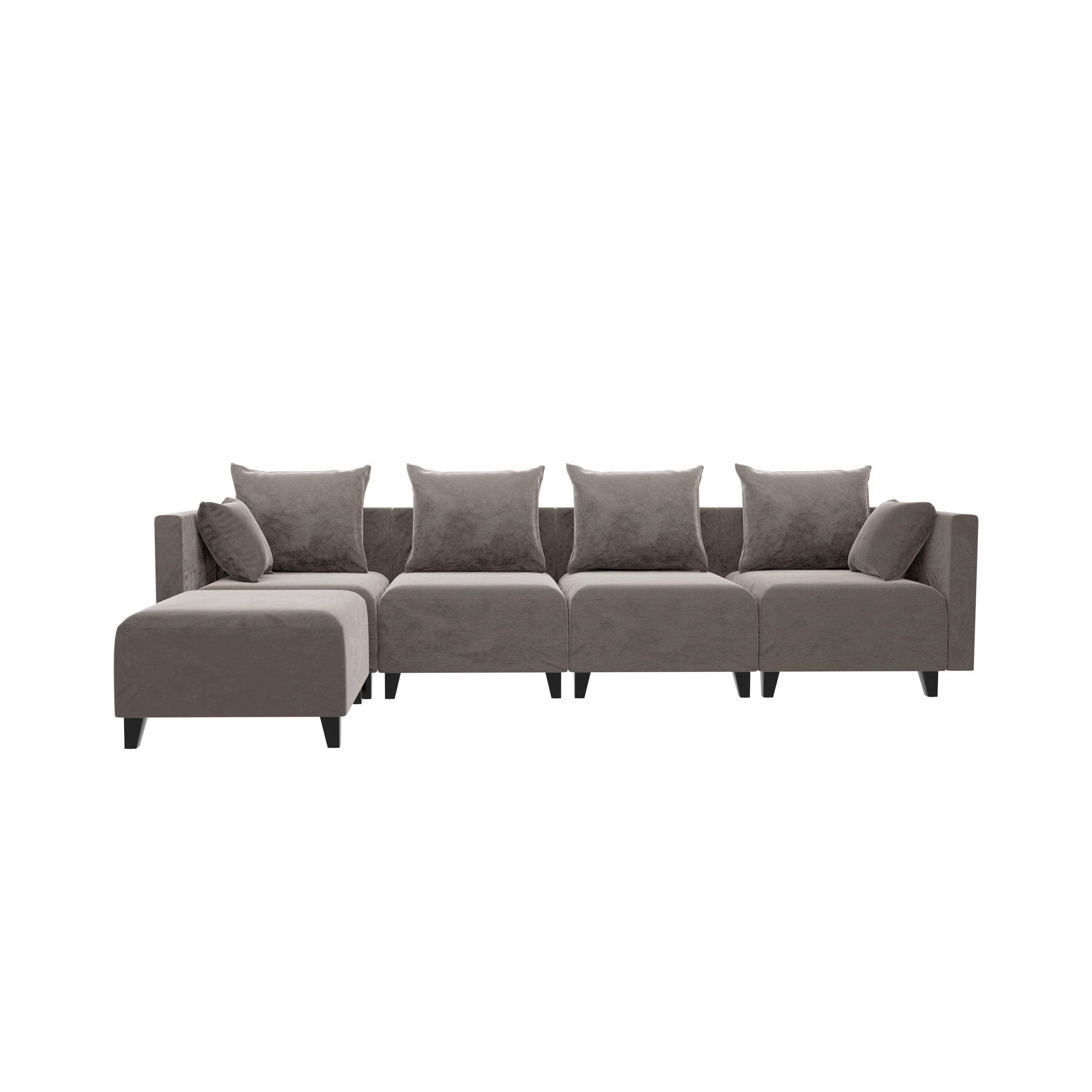Sectional Sofa modular Couch L Shape with  Pillows - Camel