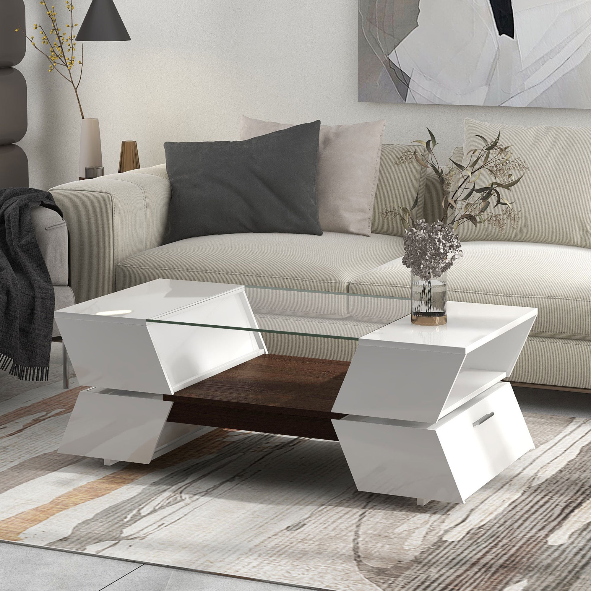 Modern 2-Tier Center Table