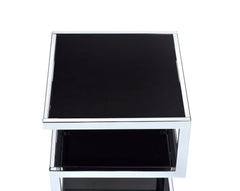 Black glass top table