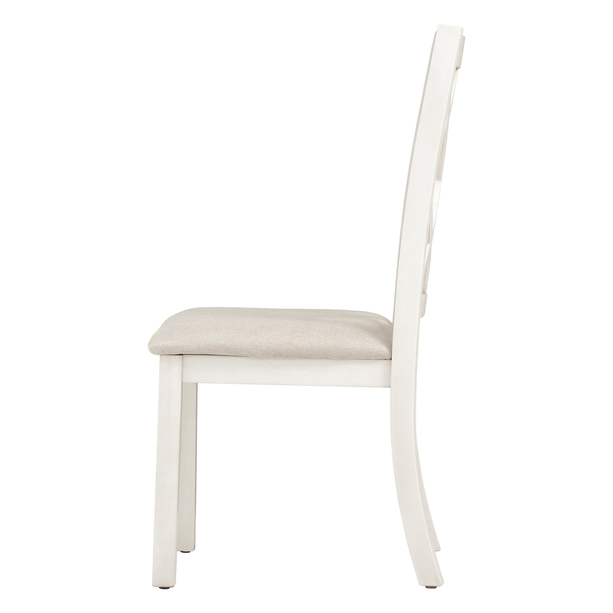 Solid Wood Upholstered Dining Chairs (Set of 4) - Beige