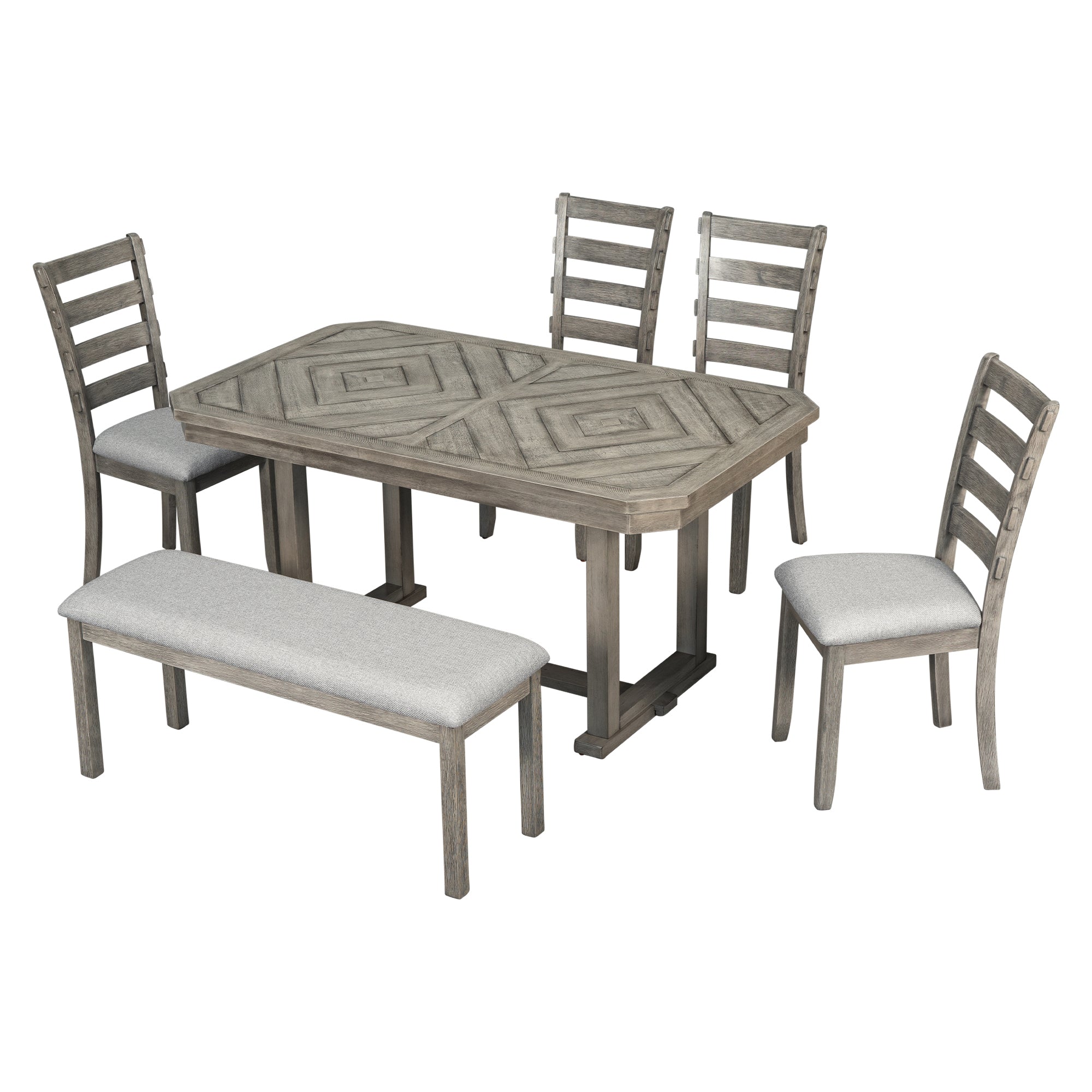 4 chairs 1 bench dining set
