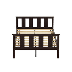 Wood Platform Full Size Bed Frame with Headboard and Footboard - Espresso