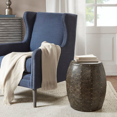 Metal Accent Drum Table - Brown