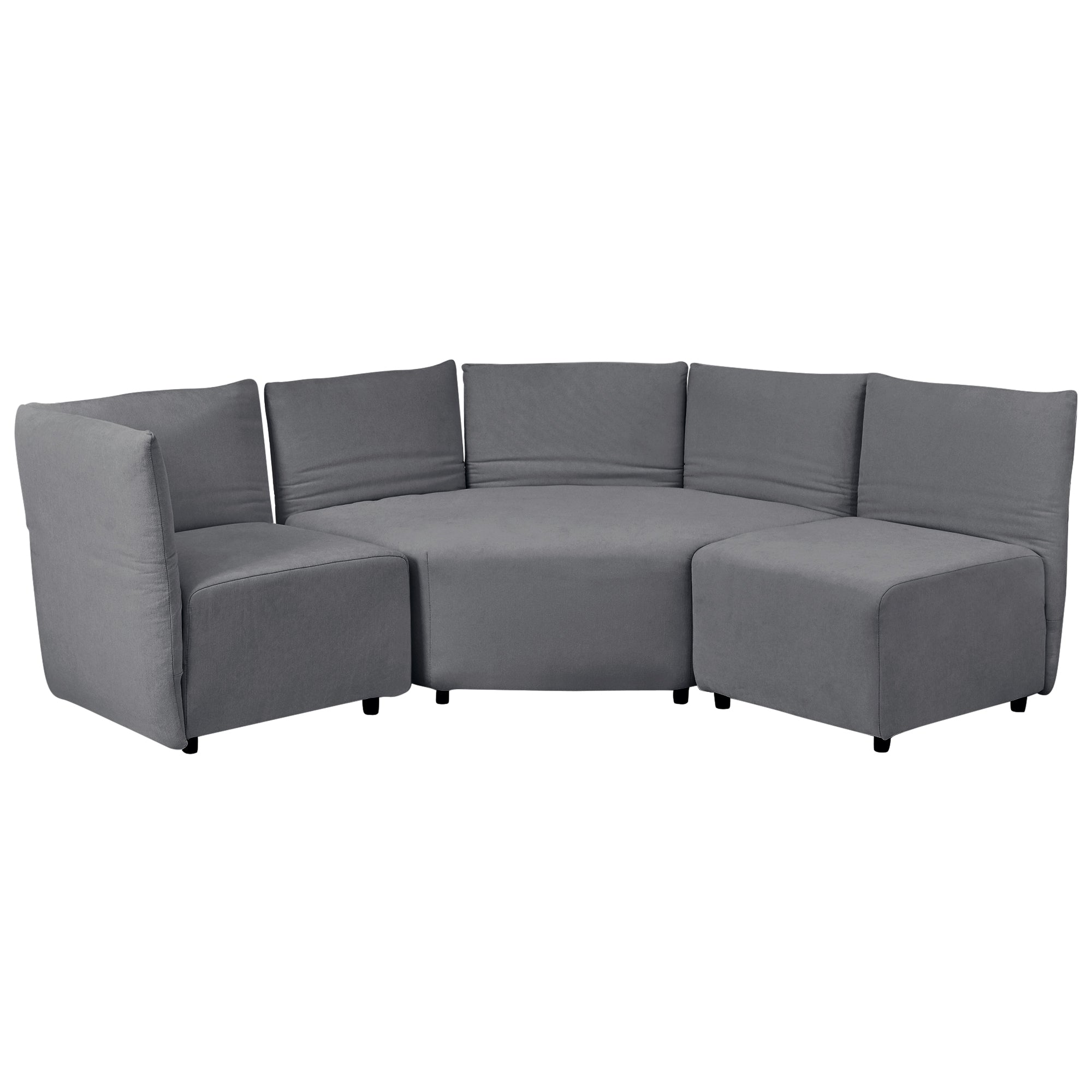 Stylish Sofa Set with Polyester Upholstery with Adjustable Back with Free Combination for Living Room - Gray