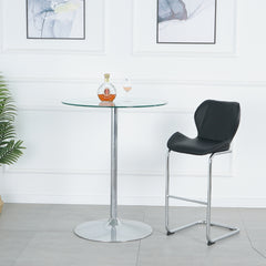 Modern Design Bar Chair with Metal Legs (Set of 4) - Black