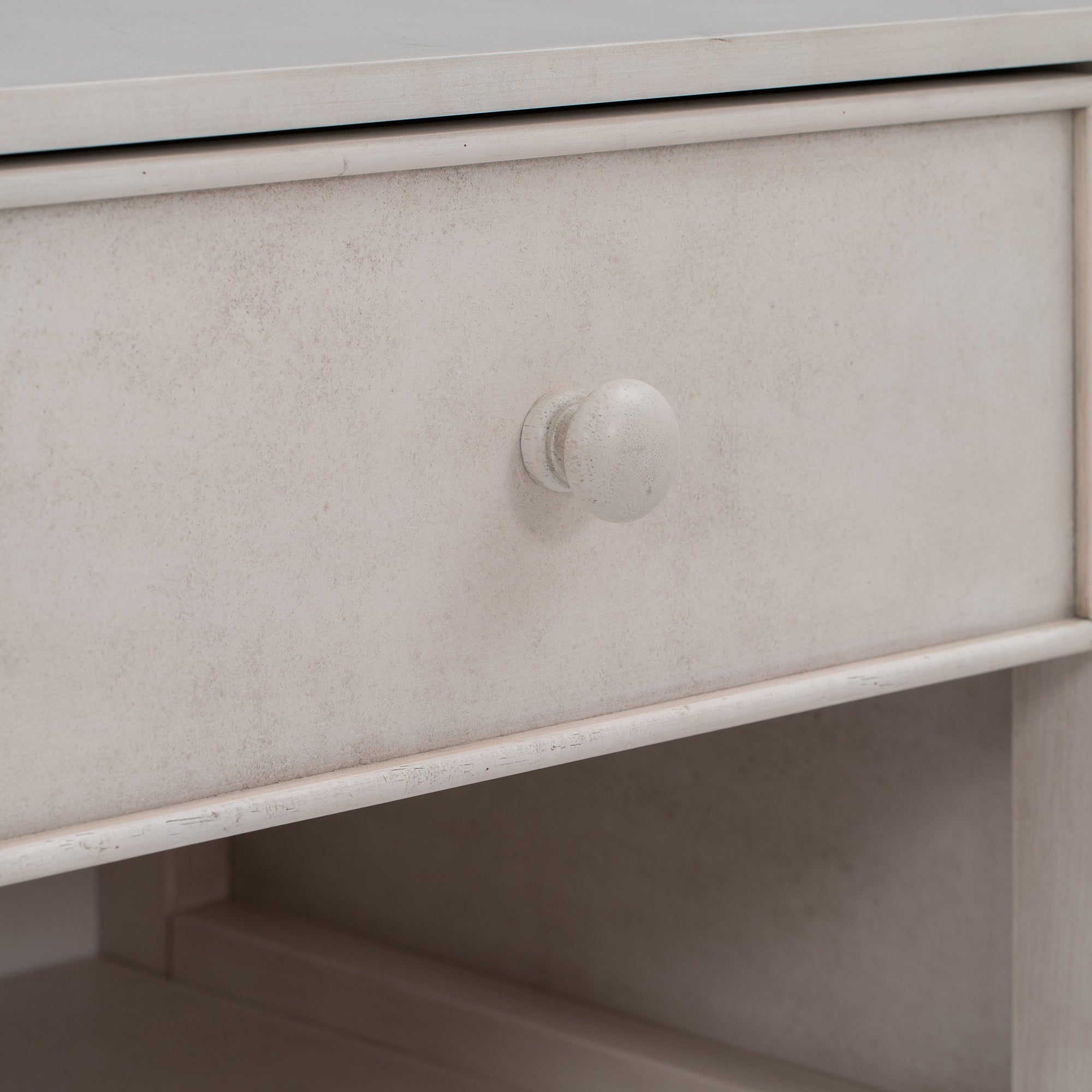 Wooden Nightstand with a Drawer and an Open Storage - Antique White
