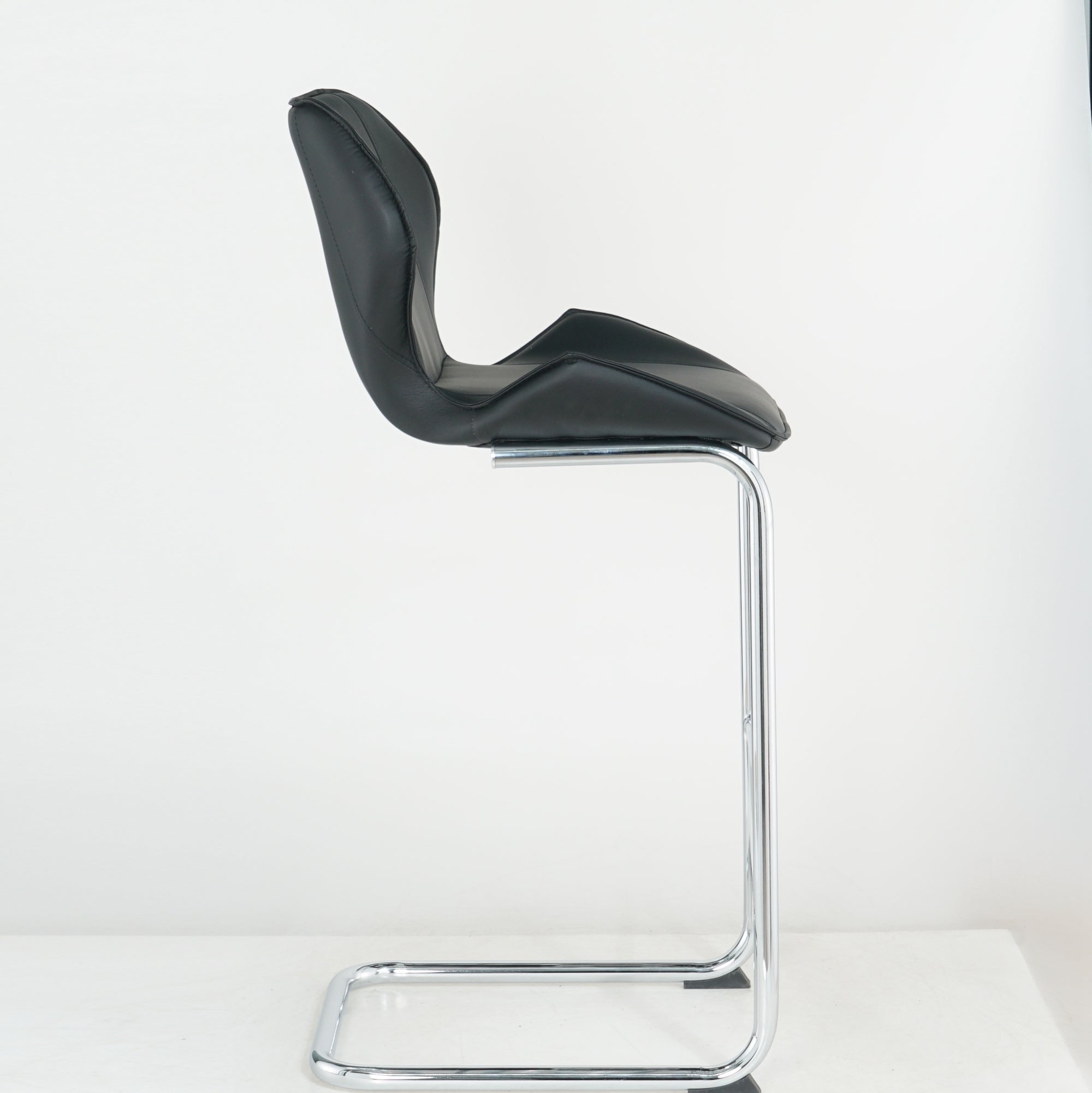 Modern Design Bar Chair with Metal Legs (Set of 4) - Black