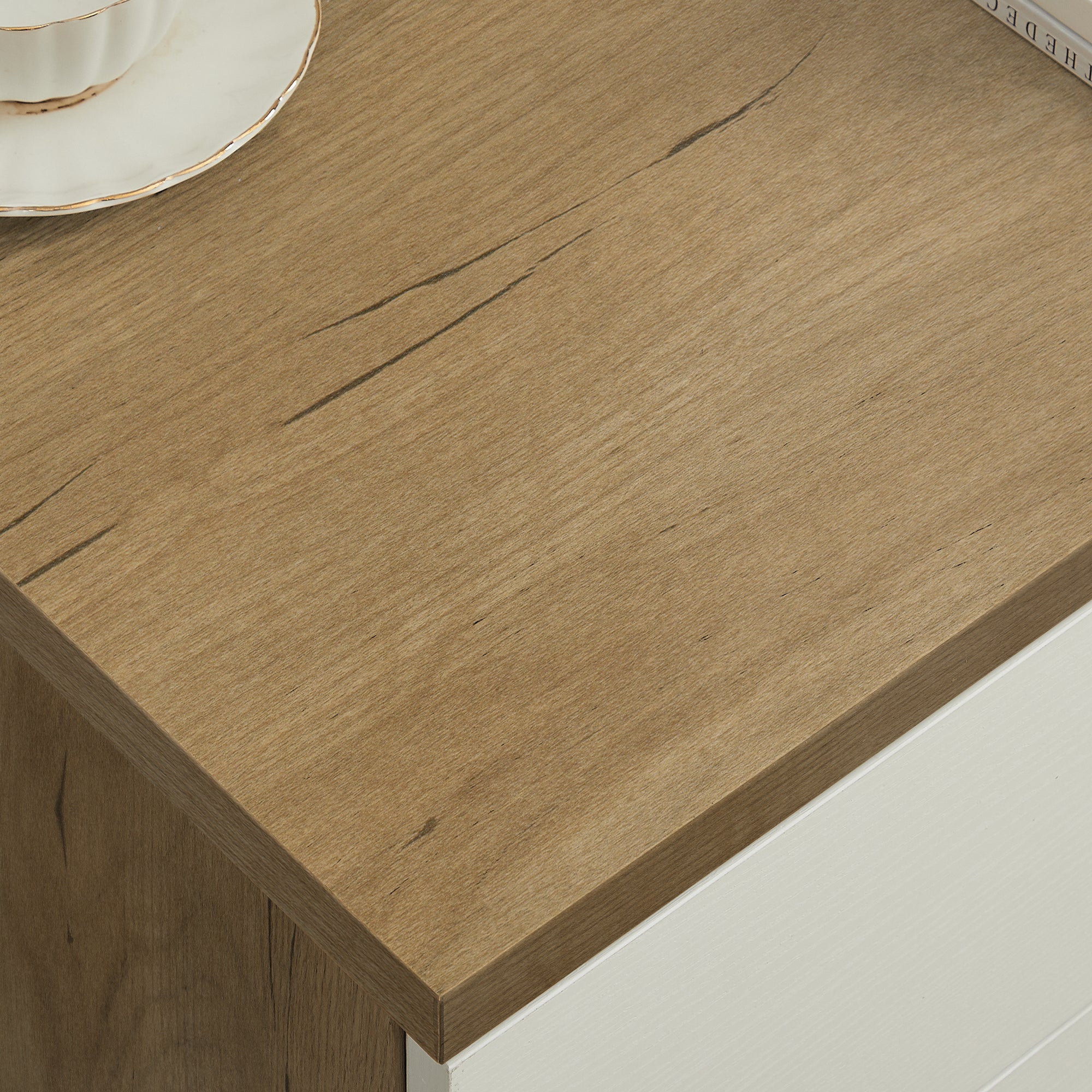 Storage Cabinet with Solid Wood Handles and Foot Stand - Rosewood