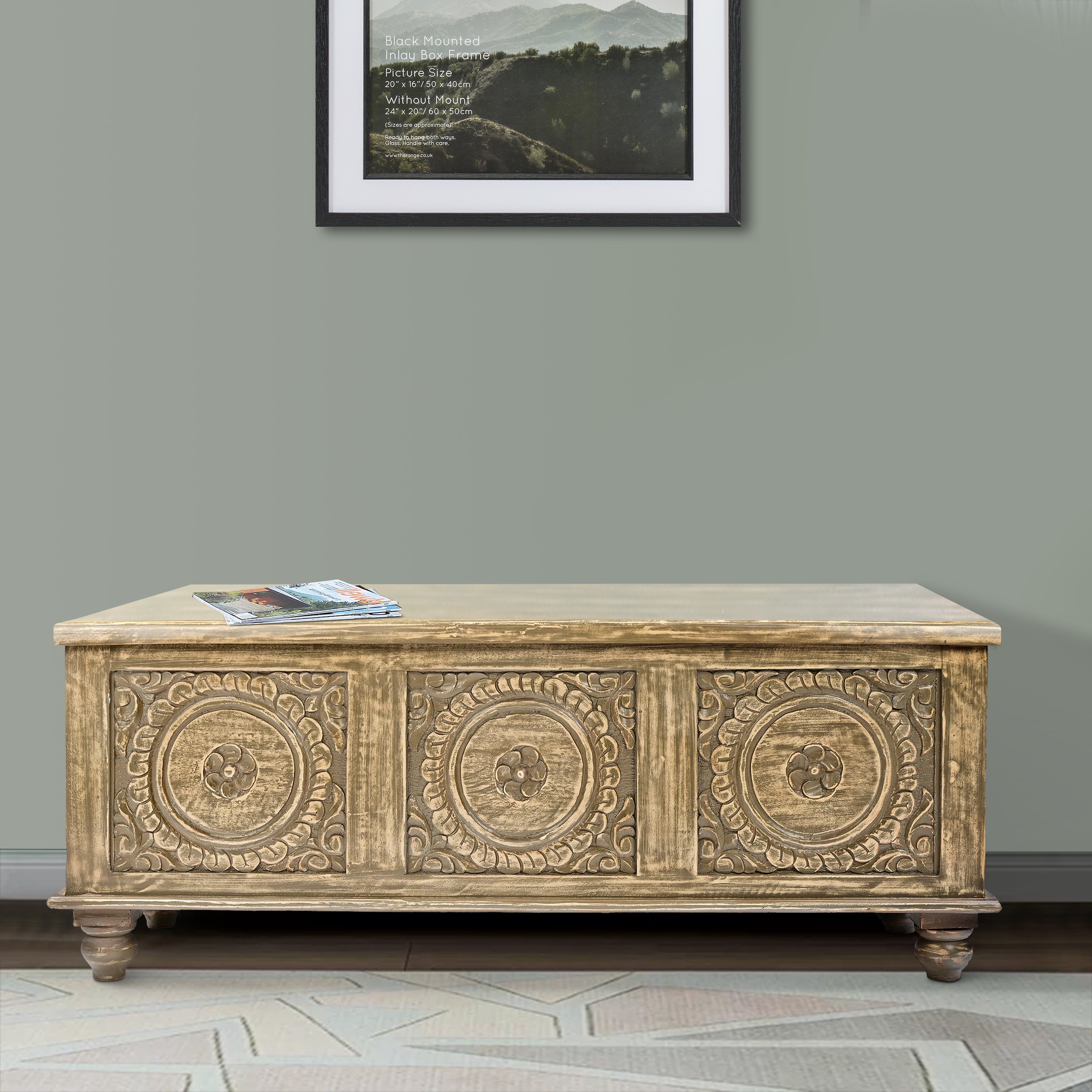 MAICOSY 47" Handcrafted Acacia Wood Chest Lift Storage Wooden Trunk Cedar Box