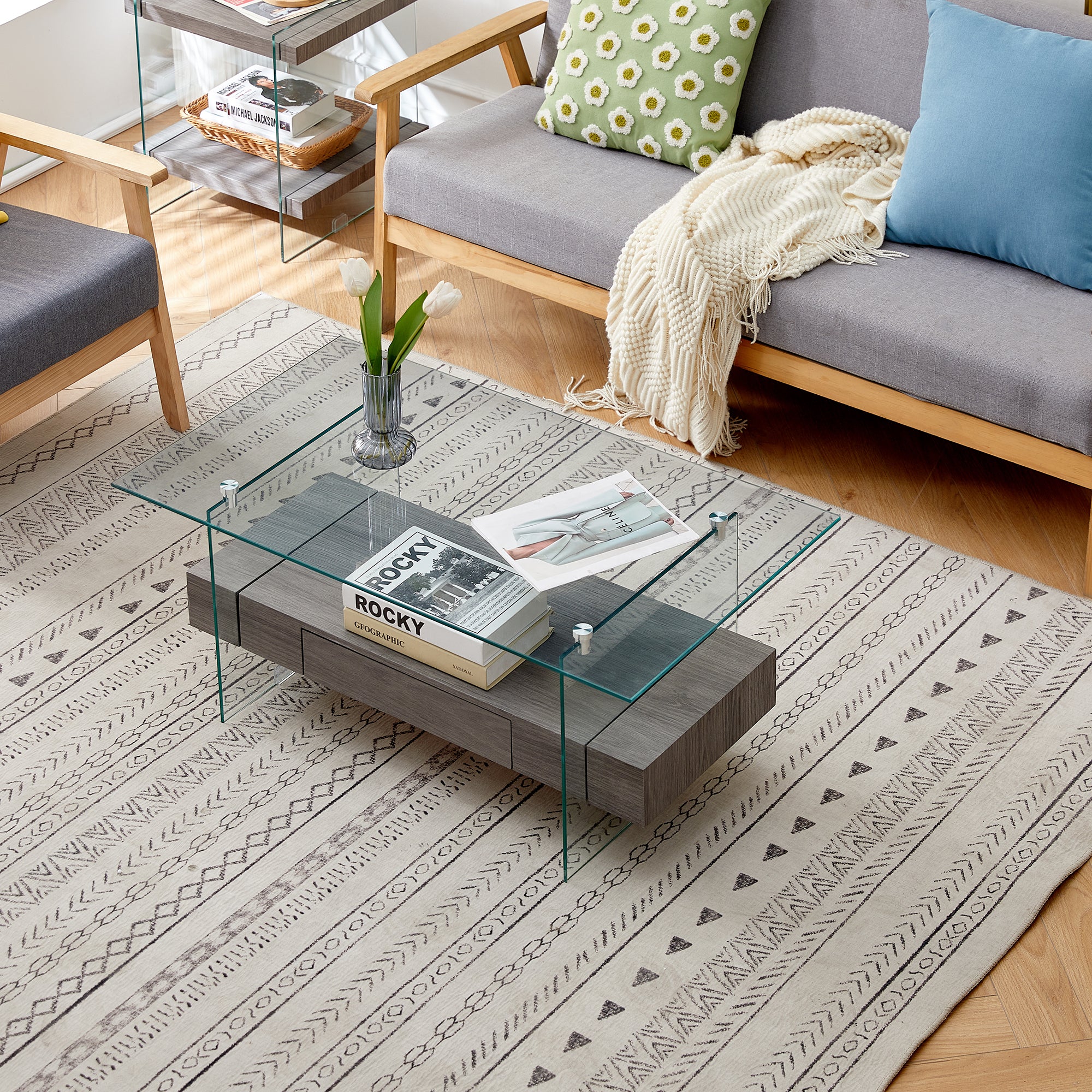 Tempered glass coffee table